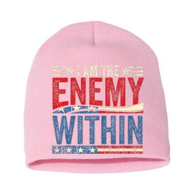 Kamala Harris Enemy Within Antitrump Left Wing Short Acrylic Beanie