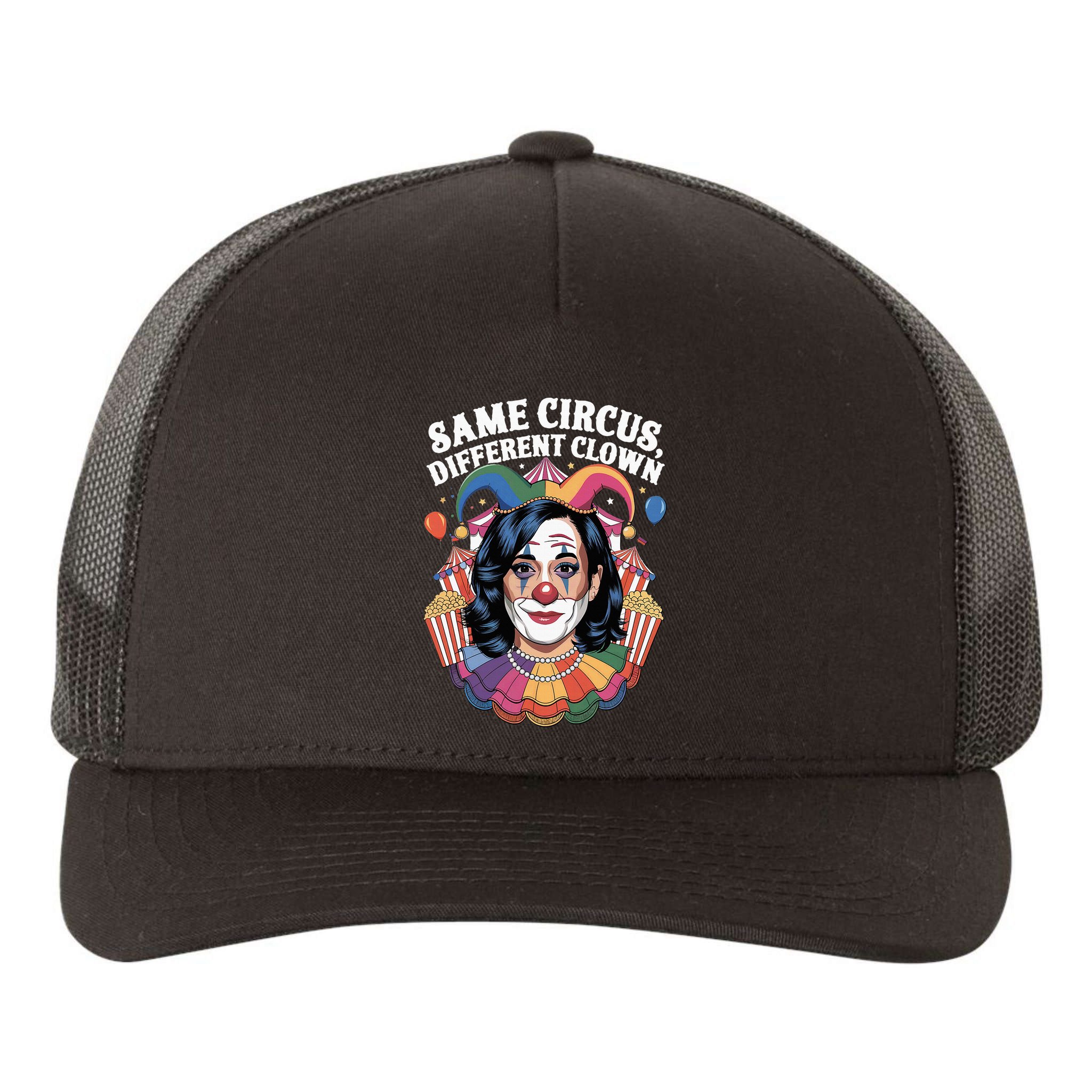 Kamala Harris Election Same Circus Different Clown Yupoong Adult 5-Panel Trucker Hat