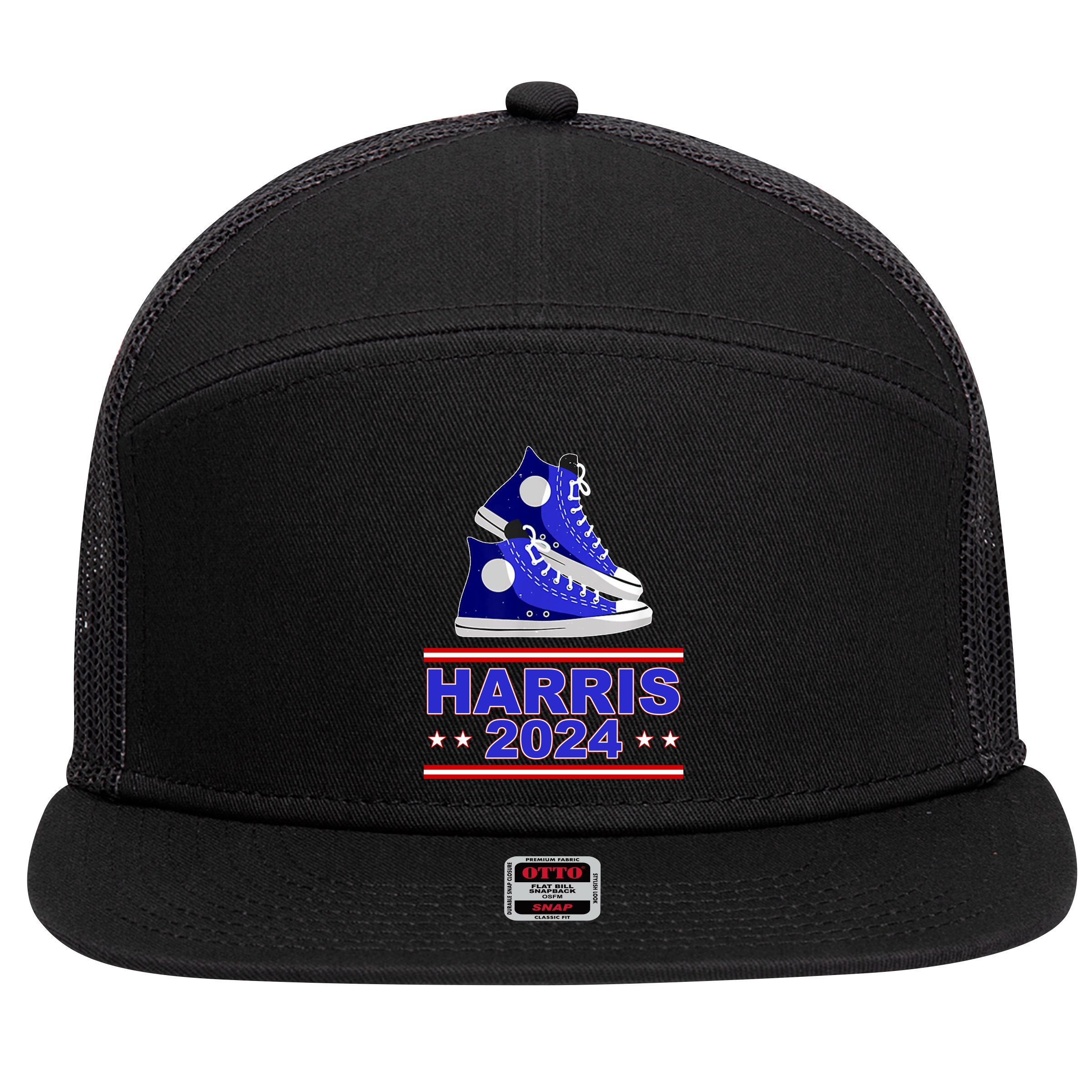 Kamala Harris Election Sneakers 2024 7 Panel Mesh Trucker Snapback Hat