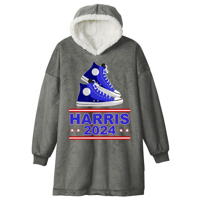 Kamala Harris Election Sneakers 2024 Hooded Wearable Blanket