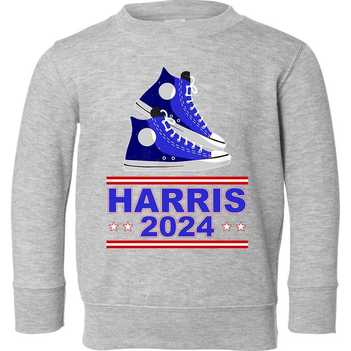 Kamala Harris Election Sneakers 2024 Toddler Sweatshirt