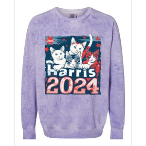 Kamala Harris Election Cat Lady 2024 Democrat Crazy Kitty Gift Colorblast Crewneck Sweatshirt