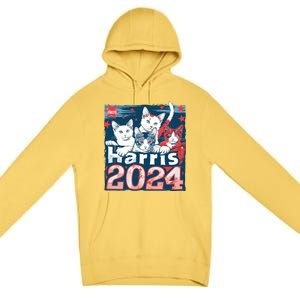 Kamala Harris Election Cat Lady 2024 Democrat Crazy Kitty Gift Premium Pullover Hoodie