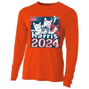 Kamala Harris Election Cat Lady 2024 Democrat Crazy Kitty Gift Cooling Performance Long Sleeve Crew