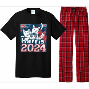 Kamala Harris Election Cat Lady 2024 Democrat Crazy Kitty Gift Pajama Set