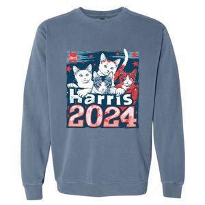 Kamala Harris Election Cat Lady 2024 Democrat Crazy Kitty Gift Garment-Dyed Sweatshirt