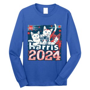 Kamala Harris Election Cat Lady 2024 Democrat Crazy Kitty Gift Long Sleeve Shirt