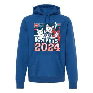 Kamala Harris Election Cat Lady 2024 Democrat Crazy Kitty Gift Premium Hoodie