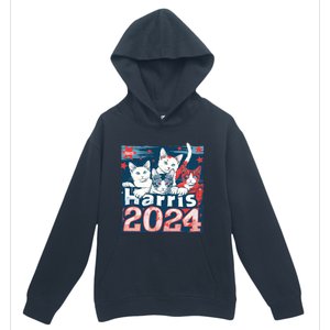 Kamala Harris Election Cat Lady 2024 Democrat Crazy Kitty Gift Urban Pullover Hoodie