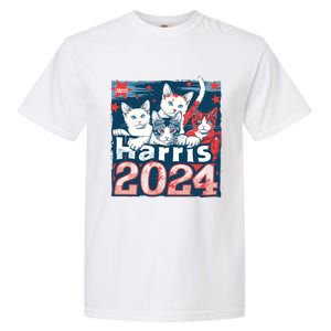 Kamala Harris Election Cat Lady 2024 Democrat Crazy Kitty Gift Garment-Dyed Heavyweight T-Shirt