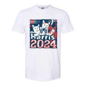 Kamala Harris Election Cat Lady 2024 Democrat Crazy Kitty Gift Softstyle CVC T-Shirt