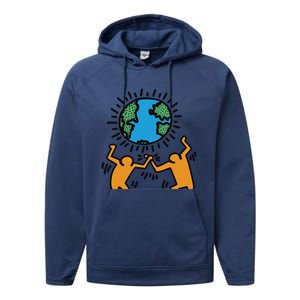 Keith Haring Earth Day Artwork Performance Fleece Hoodie