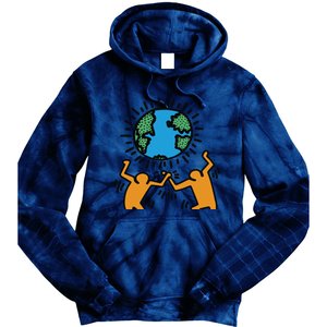 Keith Haring Earth Day Artwork Tie Dye Hoodie