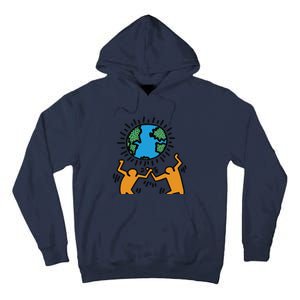 Keith Haring Earth Day Artwork Tall Hoodie