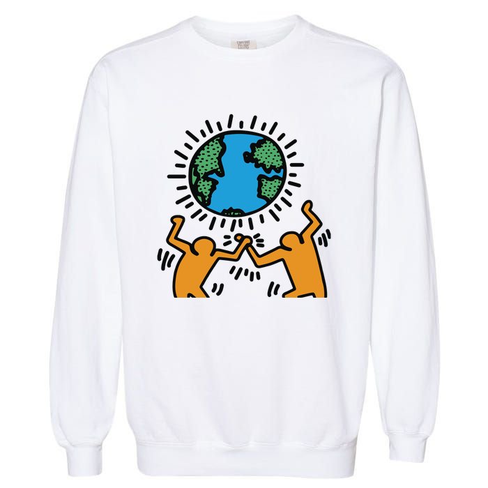 Keith Haring Earth Day Artwork Garment-Dyed Sweatshirt