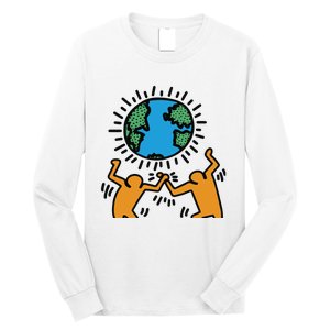 Keith Haring Earth Day Artwork Long Sleeve Shirt