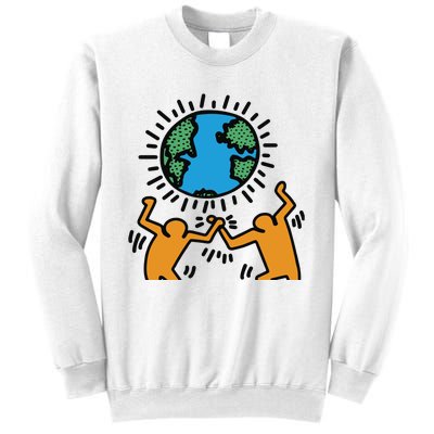 Keith Haring Earth Day Artwork Sweatshirt