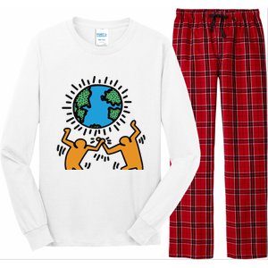 Keith Haring Earth Day Artwork Long Sleeve Pajama Set