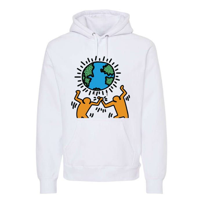 Keith Haring Earth Day Artwork Premium Hoodie