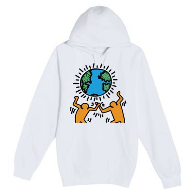 Keith Haring Earth Day Artwork Premium Pullover Hoodie