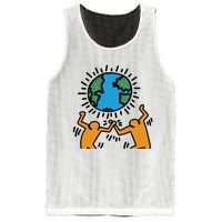 Keith Haring Earth Day Artwork Mesh Reversible Basketball Jersey Tank