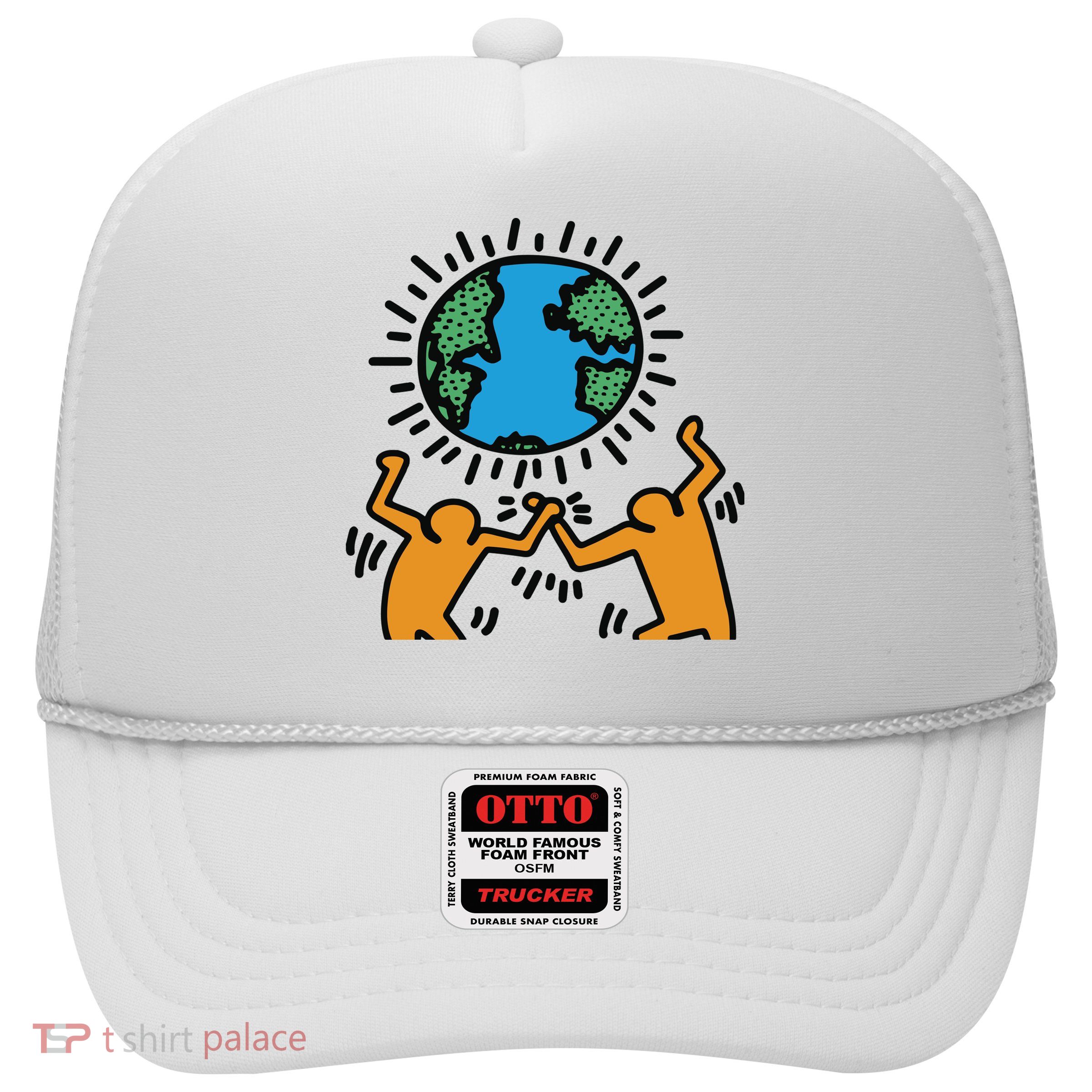 Keith Haring Earth Day Artwork Trucker Hat