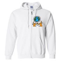 Keith Haring Earth Day Artwork Full Zip Hoodie