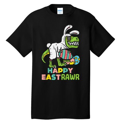 kid Happy Eastrawr Trex Easter Bunny Egg Funny Dinosaur kid Tall T-Shirt