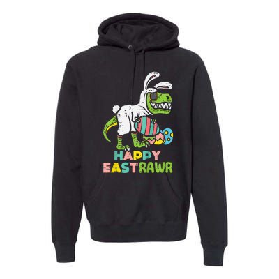 kid Happy Eastrawr Trex Easter Bunny Egg Funny Dinosaur kid Premium Hoodie