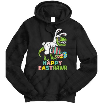 kid Happy Eastrawr Trex Easter Bunny Egg Funny Dinosaur kid Tie Dye Hoodie