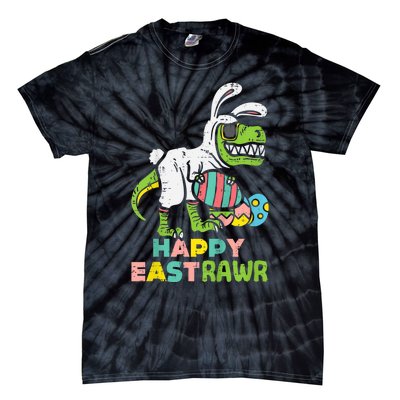 kid Happy Eastrawr Trex Easter Bunny Egg Funny Dinosaur kid Tie-Dye T-Shirt