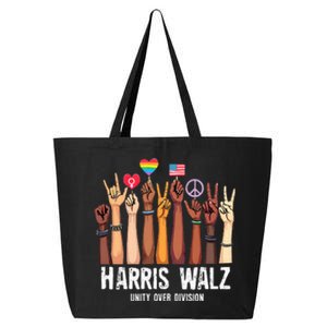 Kamala Harris Election Day Harris Walz Unity Over Division 25L Jumbo Tote