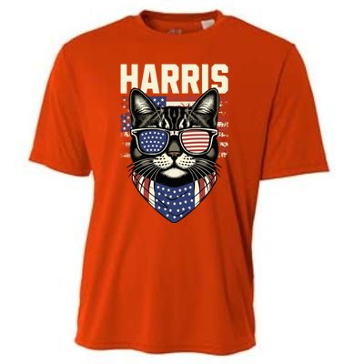 Kamala Harris For President 2024 Funny Cat Lady Graphic Election President 2024 Cooling Performance Crew T-Shirt