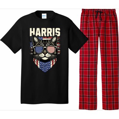 Kamala Harris For President 2024 Funny Cat Lady Graphic Election President 2024 Pajama Set