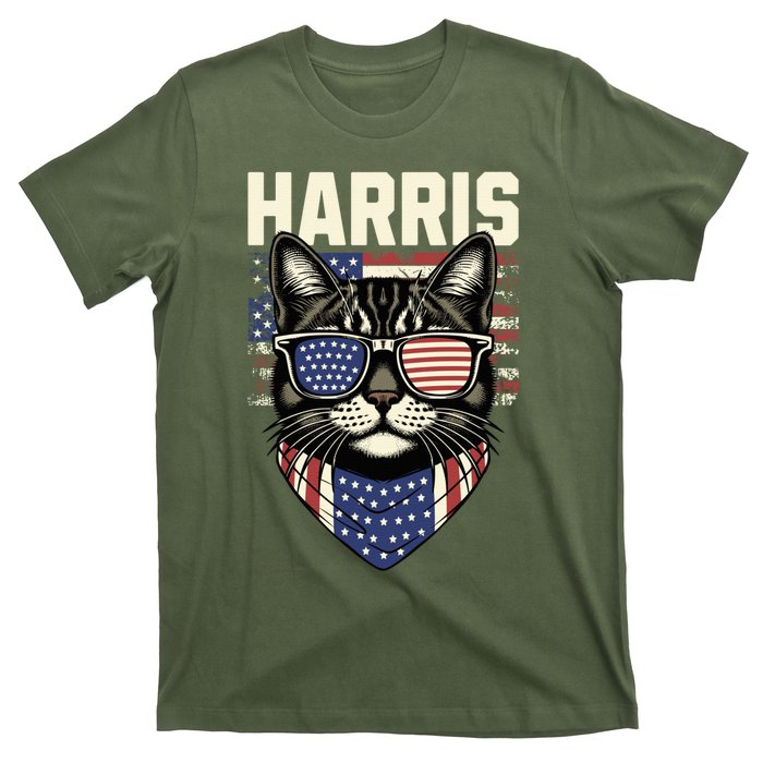 Kamala Harris For President 2024 Funny Cat Lady Graphic Election President 2024 T-Shirt