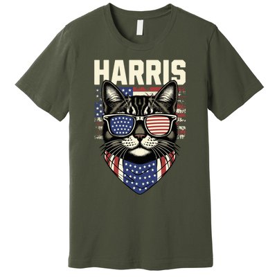 Kamala Harris For President 2024 Funny Cat Lady Graphic Election President 2024 Premium T-Shirt