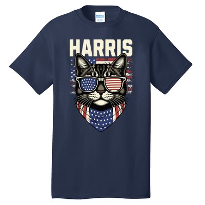 Kamala Harris For President 2024 Funny Cat Lady Graphic Election President 2024 Tall T-Shirt