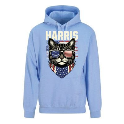 Kamala Harris For President 2024 Funny Cat Lady Graphic Election President 2024 Unisex Surf Hoodie