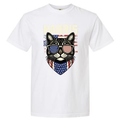 Kamala Harris For President 2024 Funny Cat Lady Graphic Election President 2024 Garment-Dyed Heavyweight T-Shirt