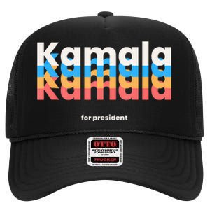 Kamala Harris For President 2024 Harris 2024 Democrat Usa High Crown Mesh Back Trucker Hat