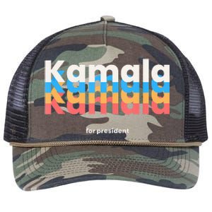 Kamala Harris For President 2024 Harris 2024 Democrat Usa Retro Rope Trucker Hat Cap