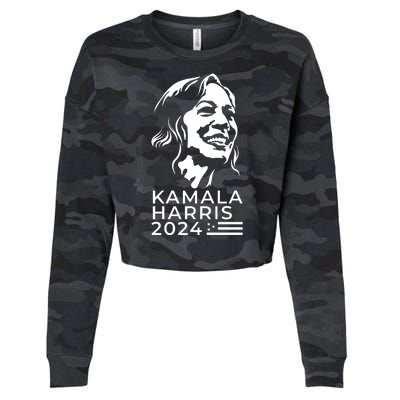 Kamala Harris Face Portrait 2024 Cropped Pullover Crew