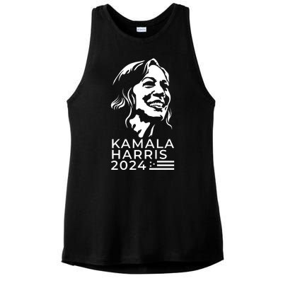 Kamala Harris Face Portrait 2024 Ladies PosiCharge Tri-Blend Wicking Tank