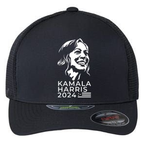 Kamala Harris Face Portrait 2024 Flexfit Unipanel Trucker Cap