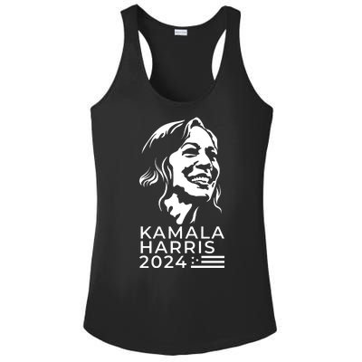 Kamala Harris Face Portrait 2024 Ladies PosiCharge Competitor Racerback Tank