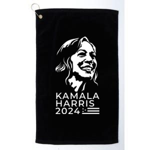 Kamala Harris Face Portrait 2024 Platinum Collection Golf Towel