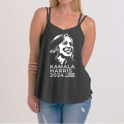 Kamala Harris Face Portrait 2024 Women's Strappy Tank