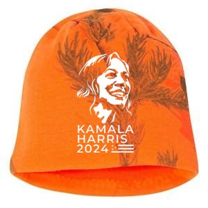 Kamala Harris Face Portrait 2024 Kati - Camo Knit Beanie