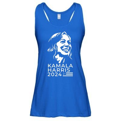 Kamala Harris Face Portrait 2024 Ladies Essential Flowy Tank