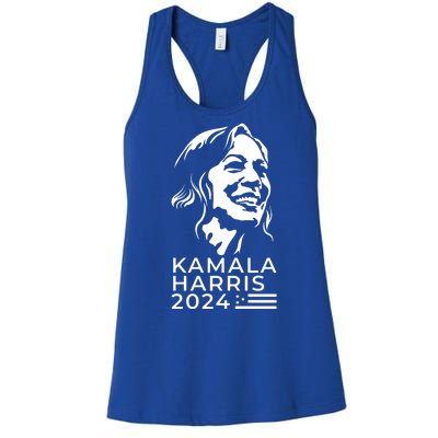 Kamala Harris Face Portrait 2024 Women's Racerback Tank